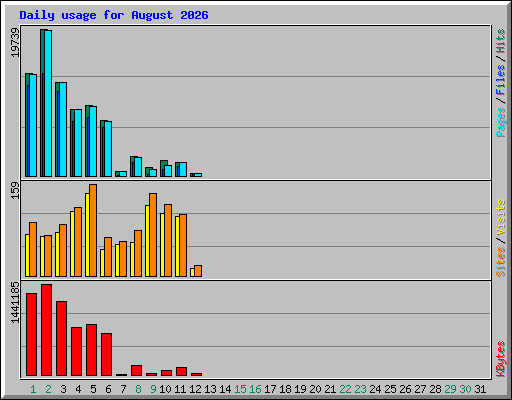 Daily usage for August 2026